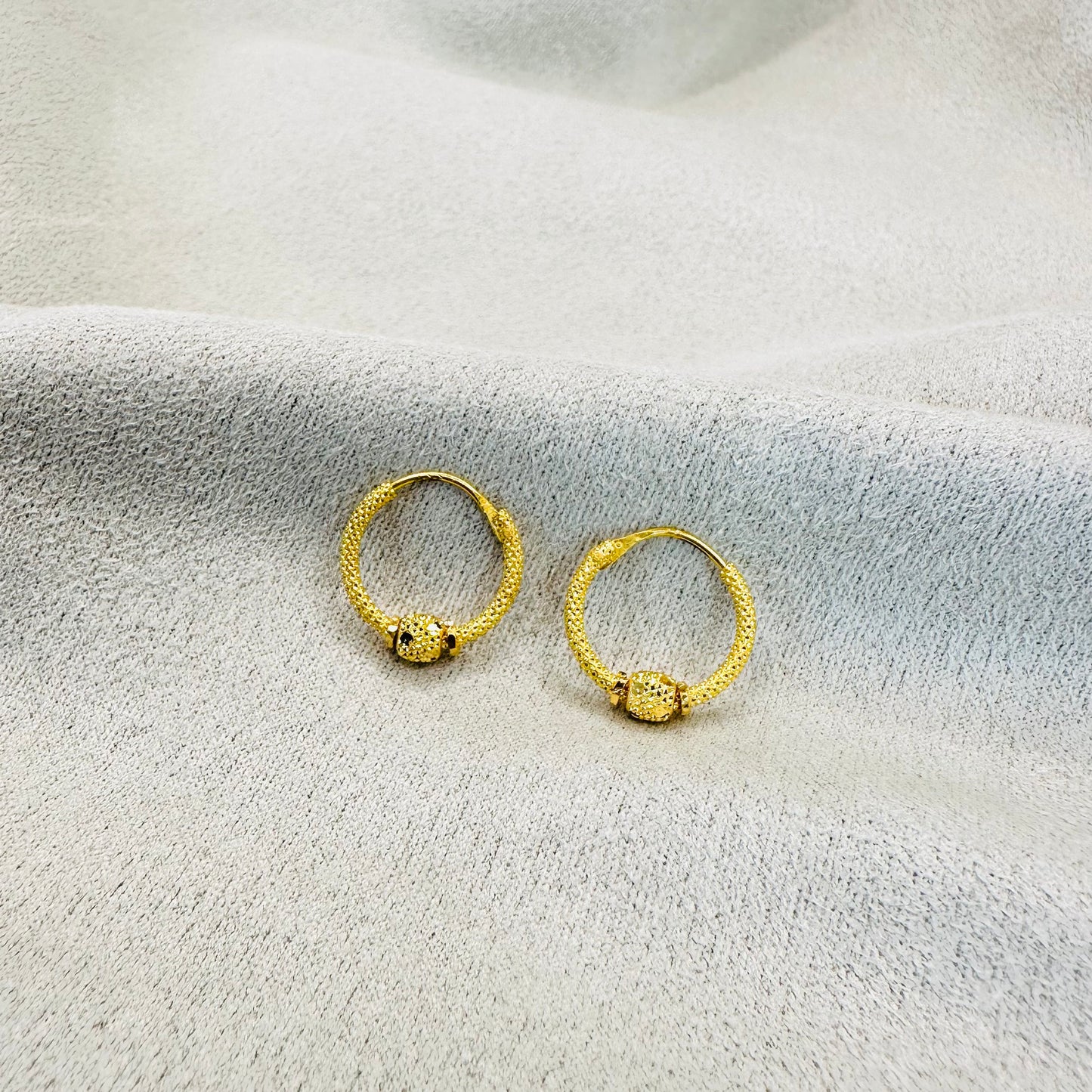 22k solid gold small hoop earrings