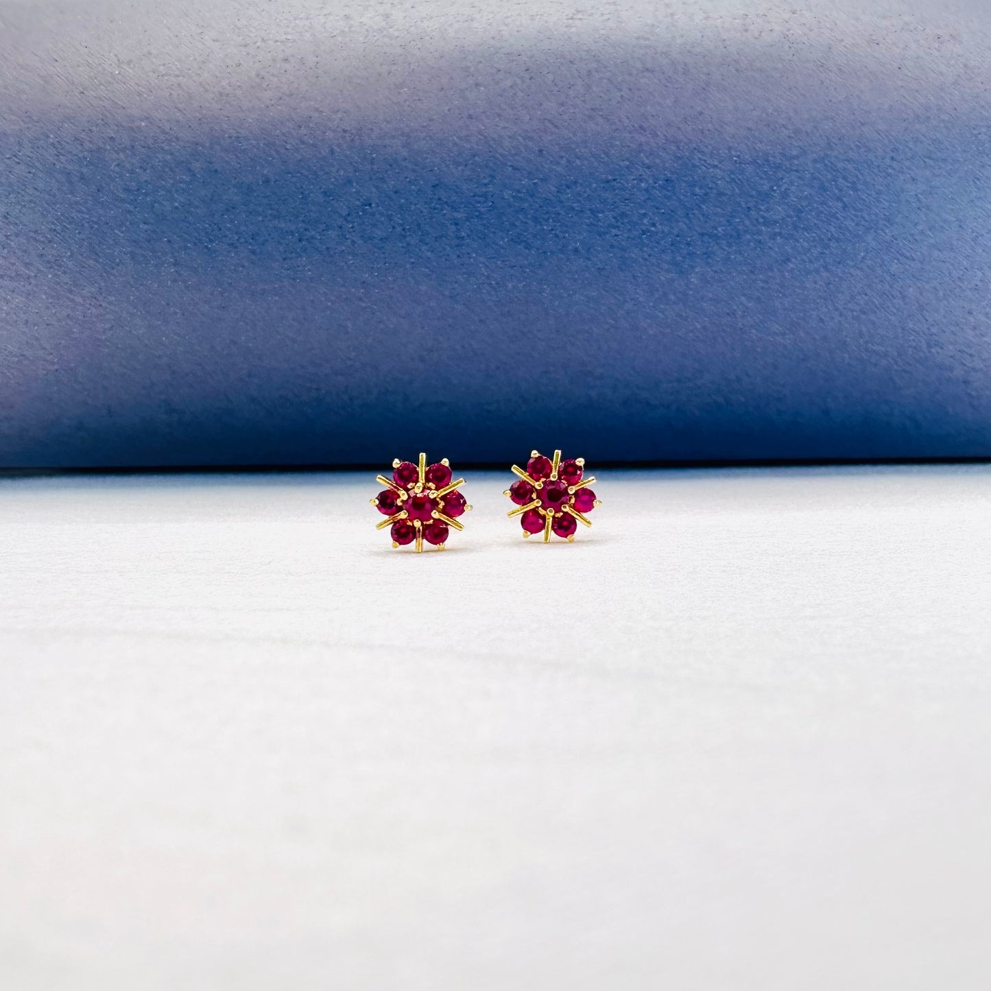 22k solid gold flower earrings