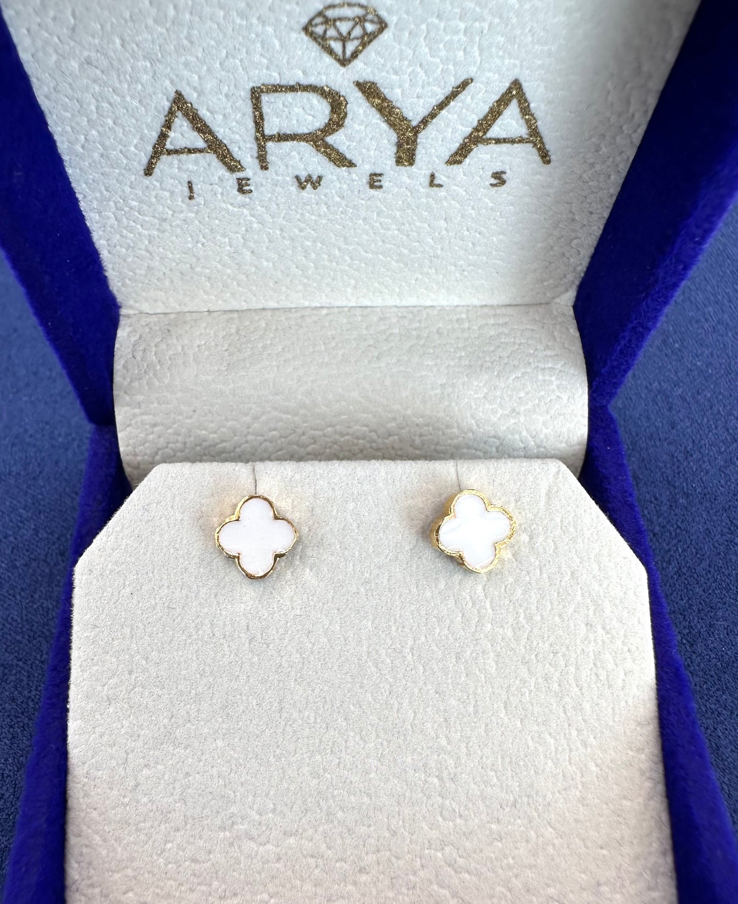 22k Solid Gold Clover Earrings