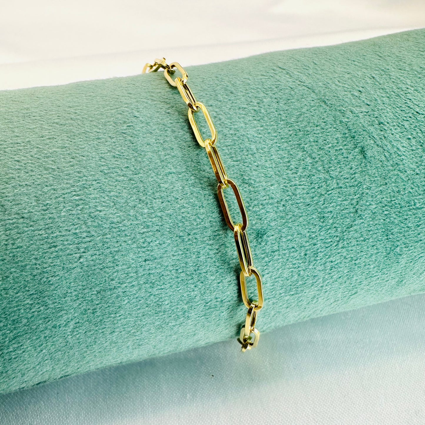 18K paper clip unisex bracelet