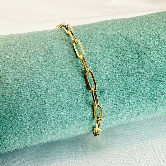 18K paper clip unisex bracelet