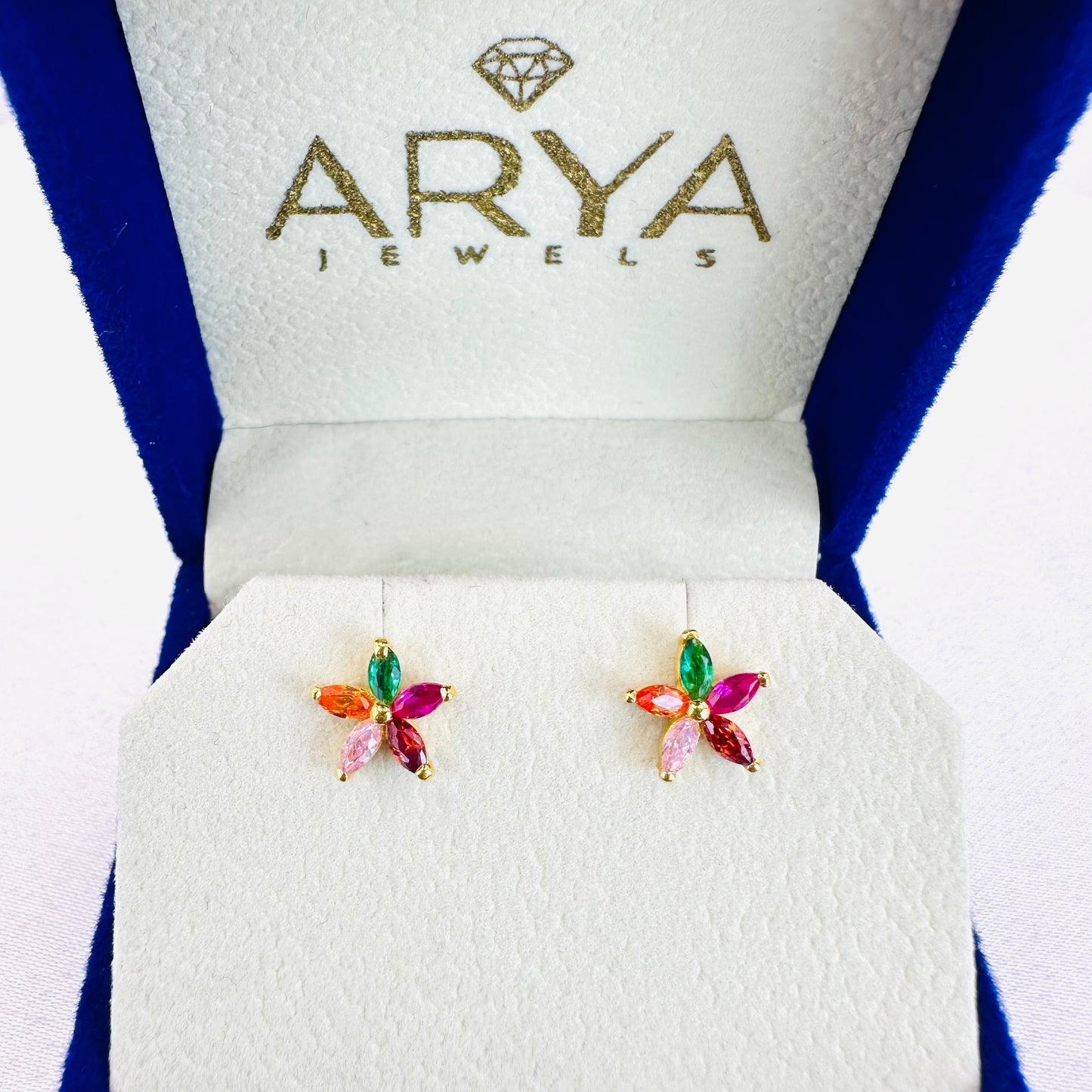 22k solid gold flower earrings