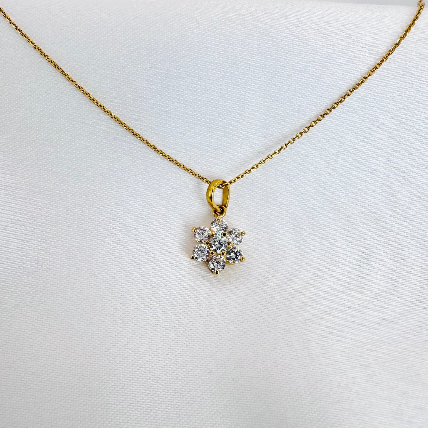 22k solid gold flower pendant only