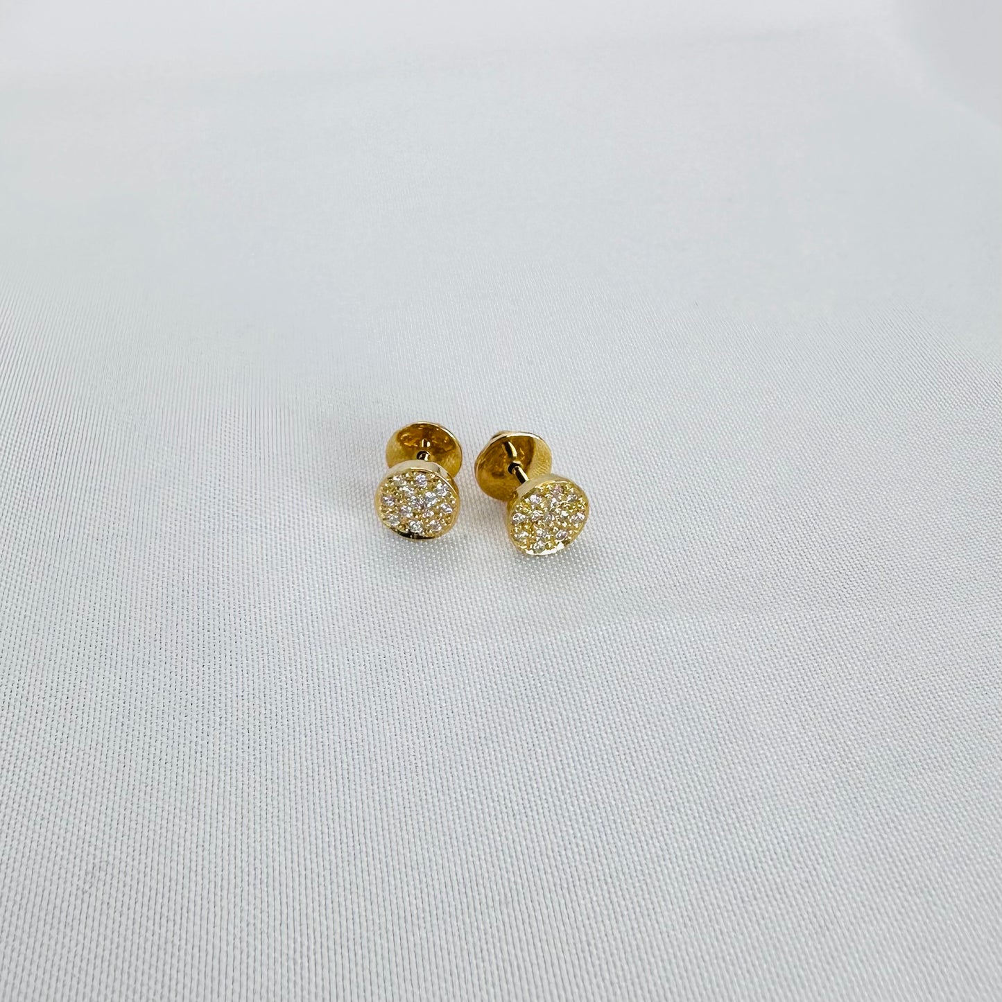 22k solid gold round earrings