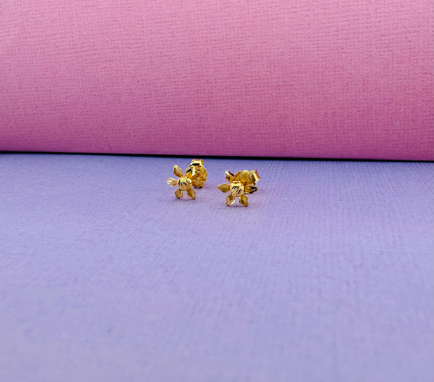 22k solid gold flower earrings