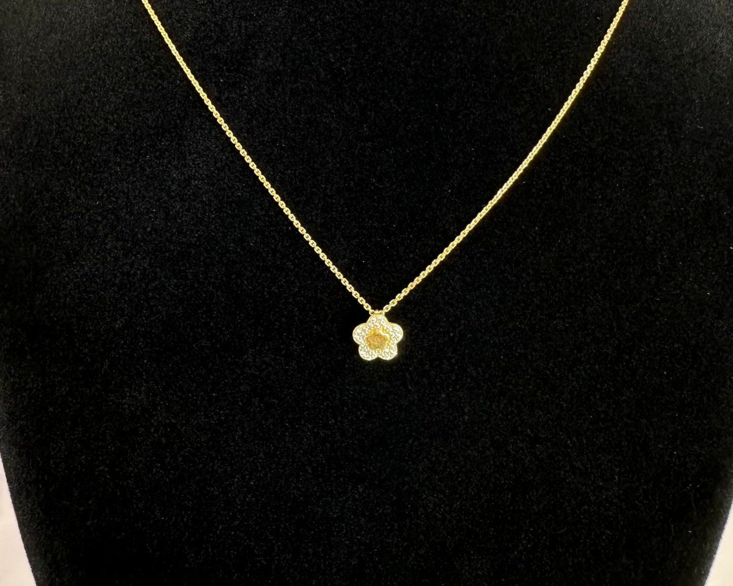 22k solid gold designer flower necklace