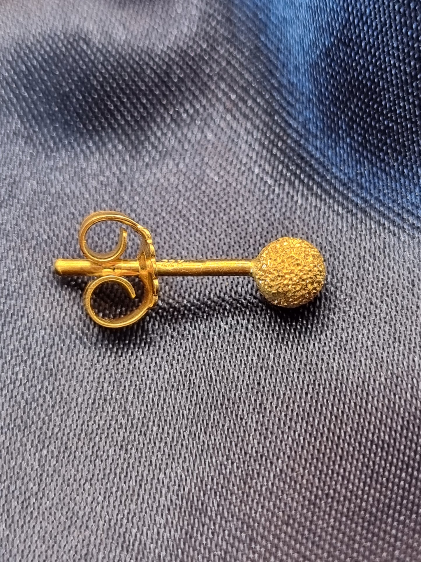 22k solid gold globe earrings in Sand blast finish