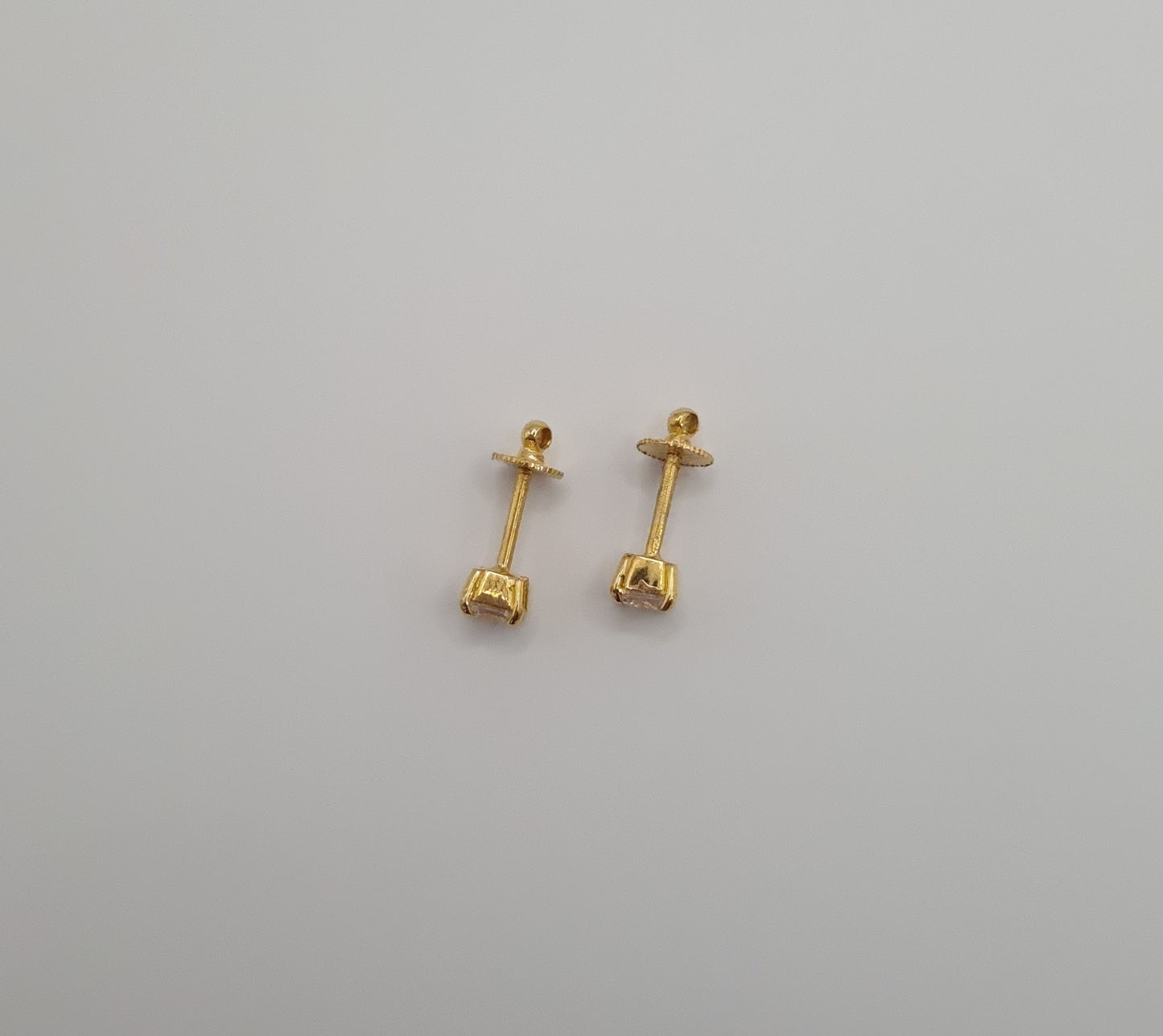 22k solid gold small square earrings, earrings for kids and adults, gift jewellery gold, unisex ear studs