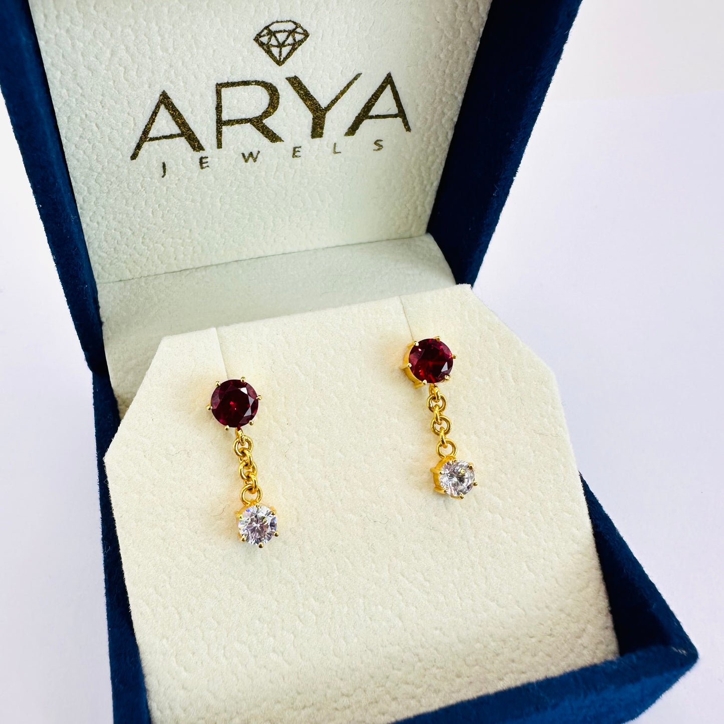 22k solid gold dangle earrings