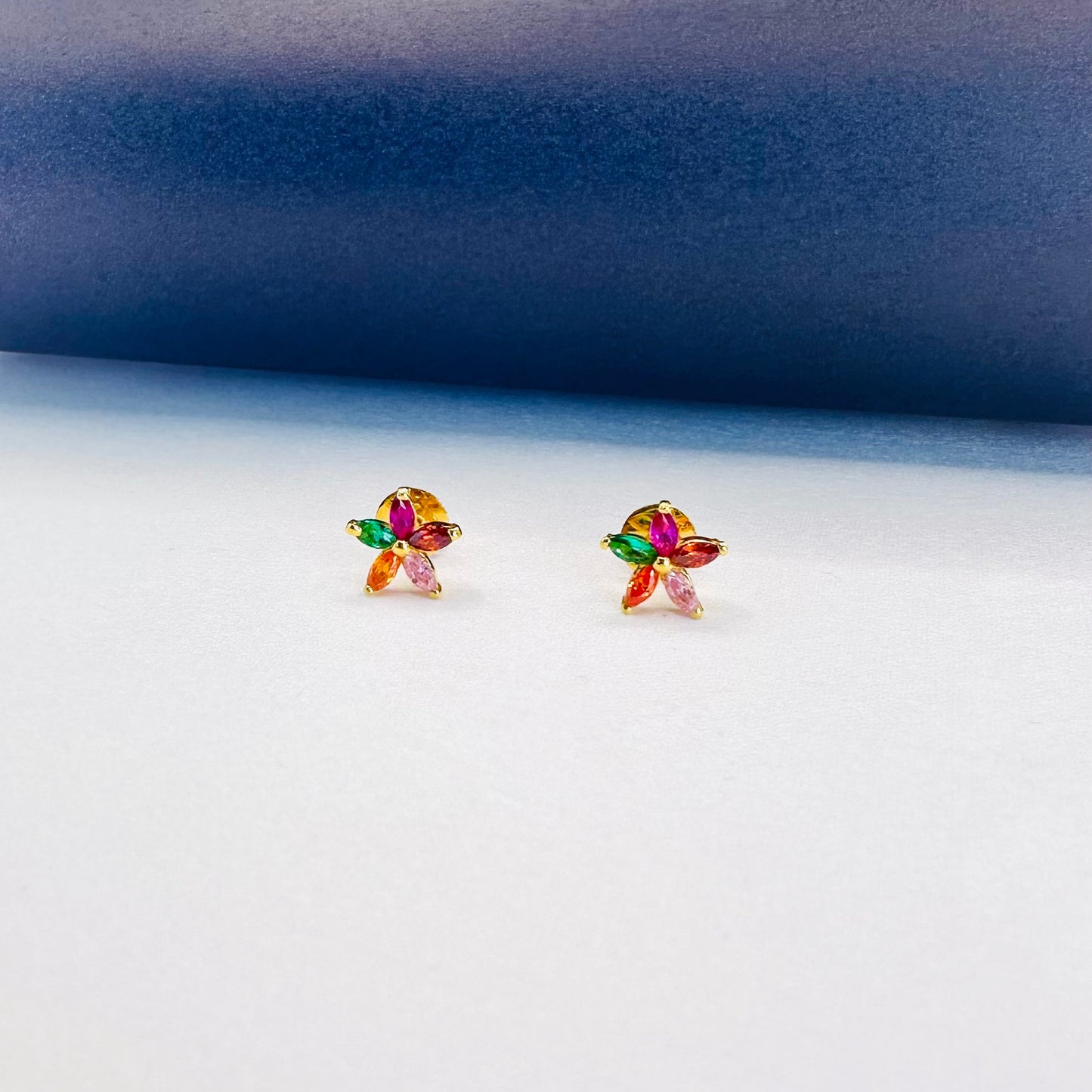 22k solid gold flower earrings