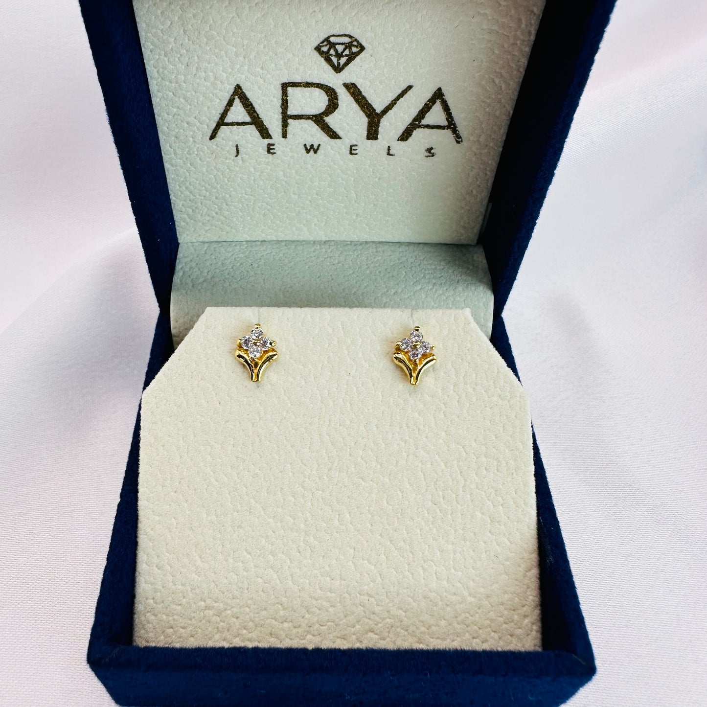 22k solid gold flower earrings