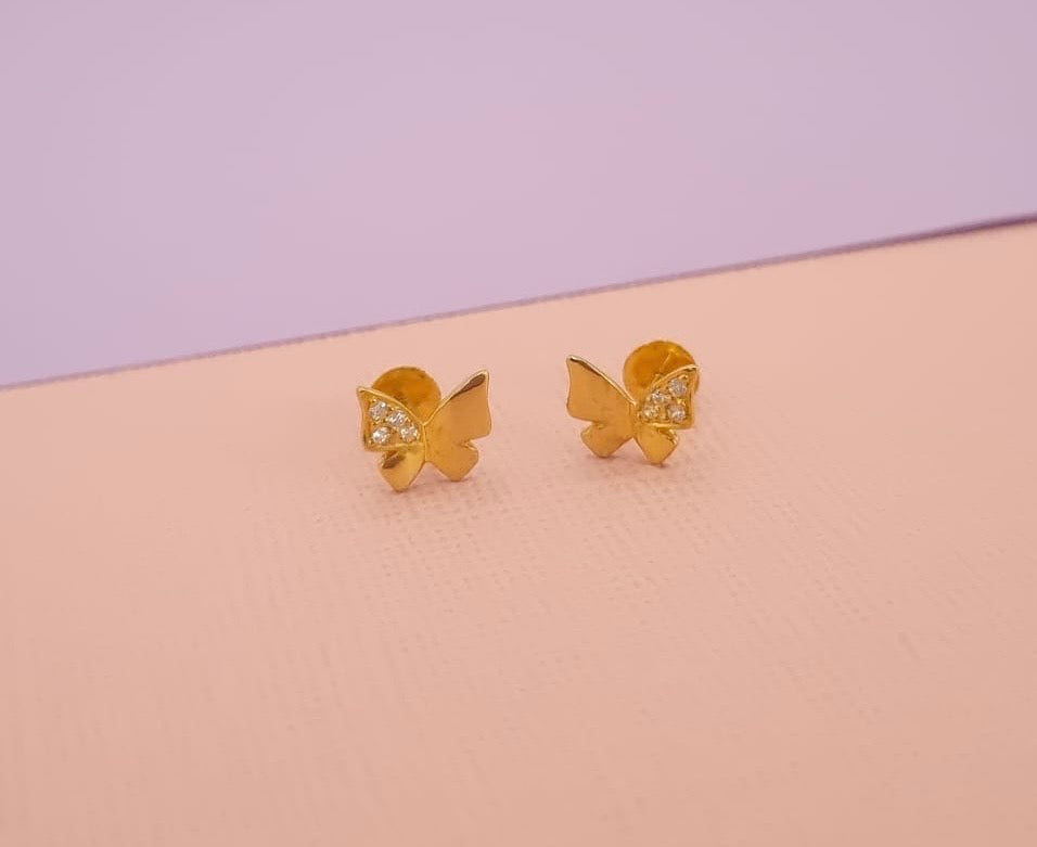 22k solid gold Butterfly earrings