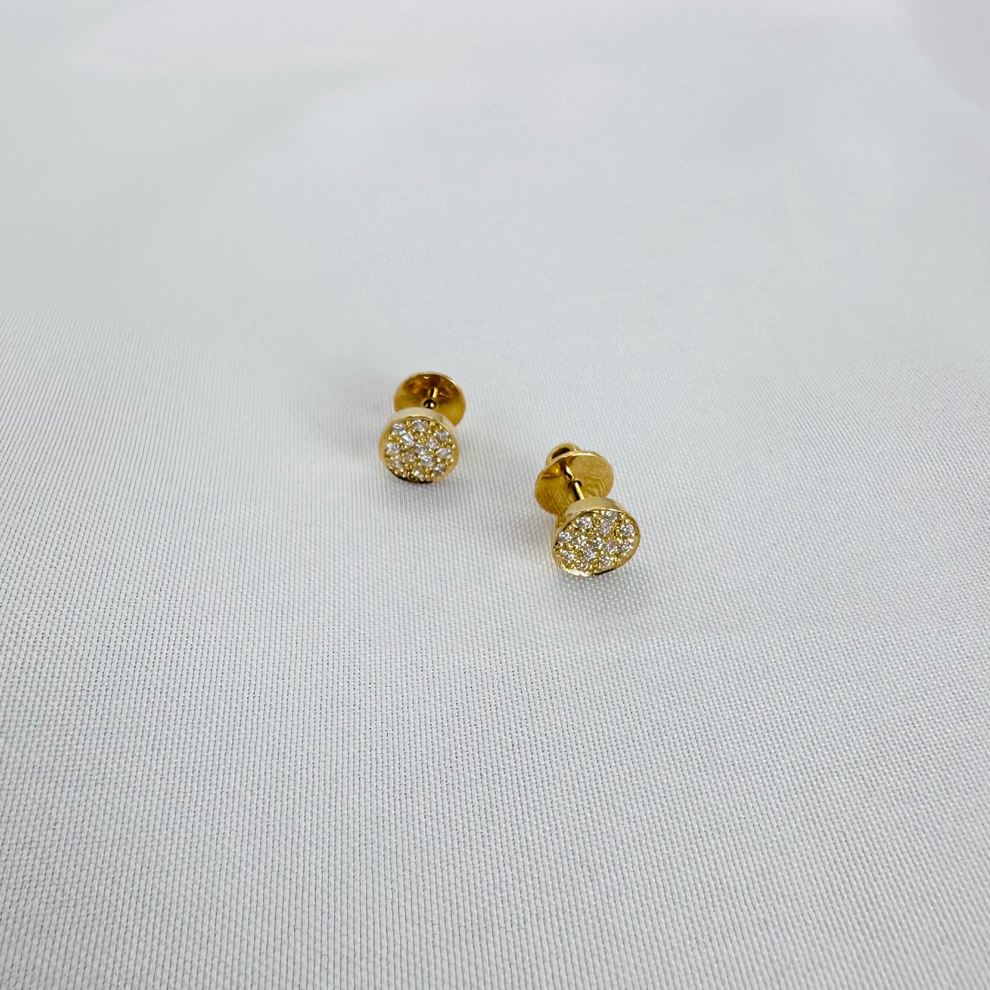 22k solid gold round earrings