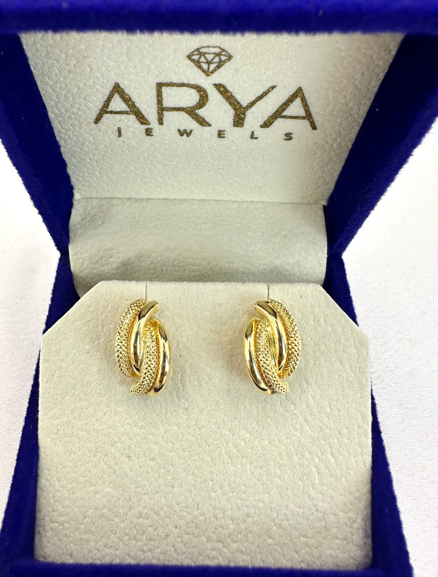 18k solid gold twisted earrings