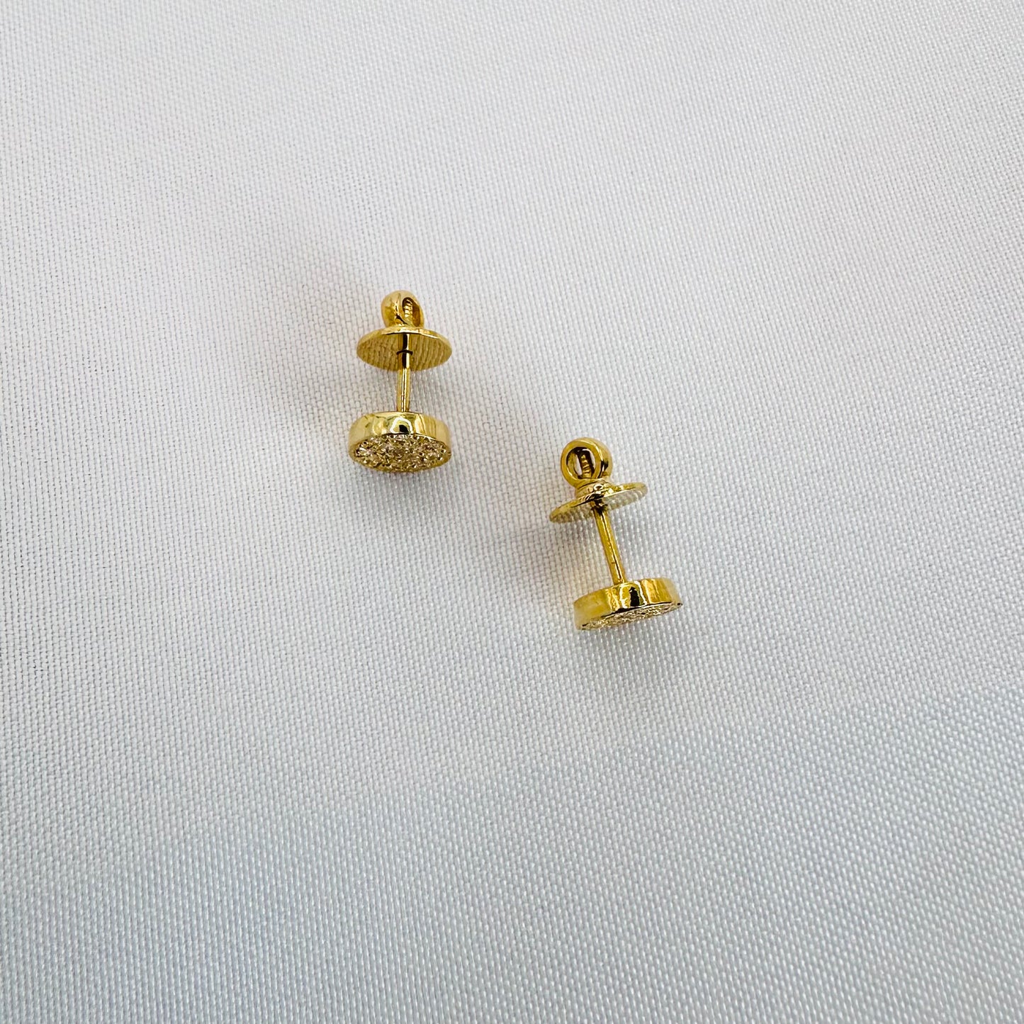 22k solid gold round earrings