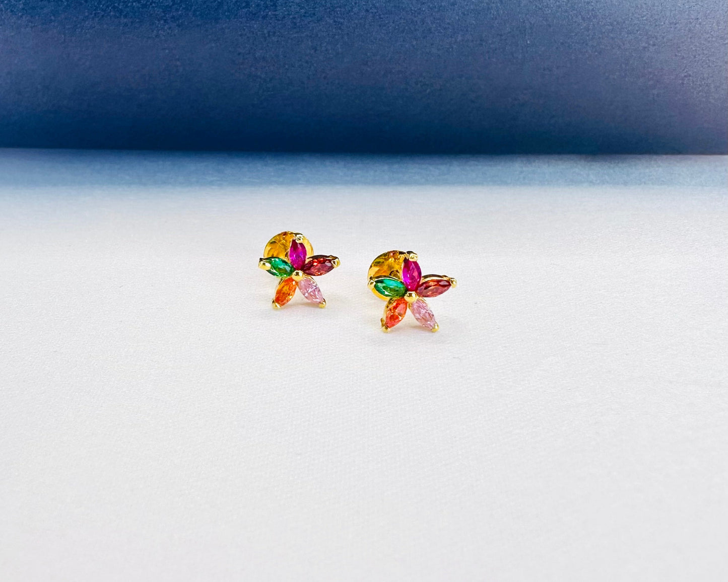 22k solid gold flower earrings