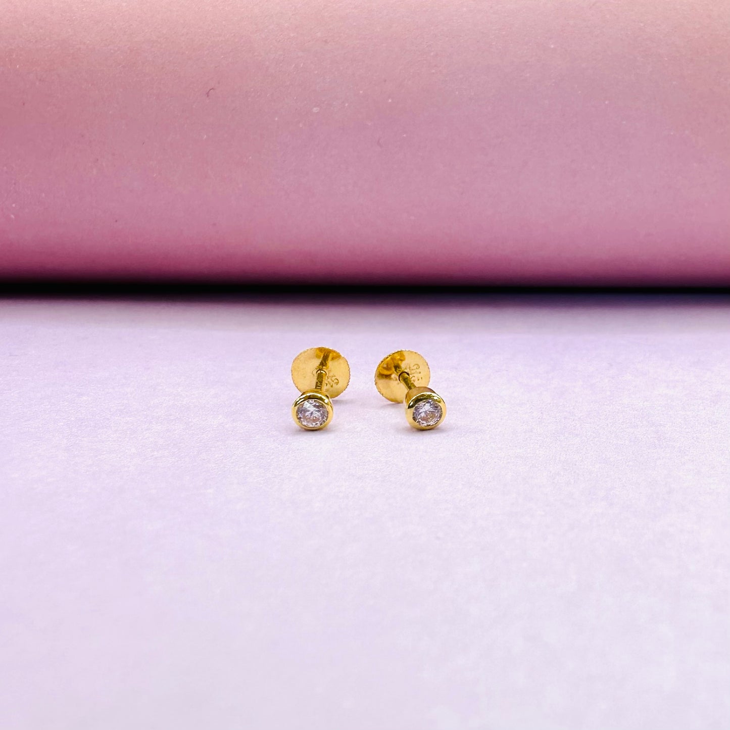 22k solid gold ear studs