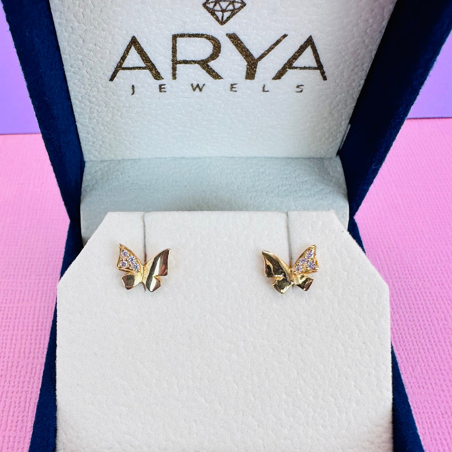 22k solid gold Butterfly earrings