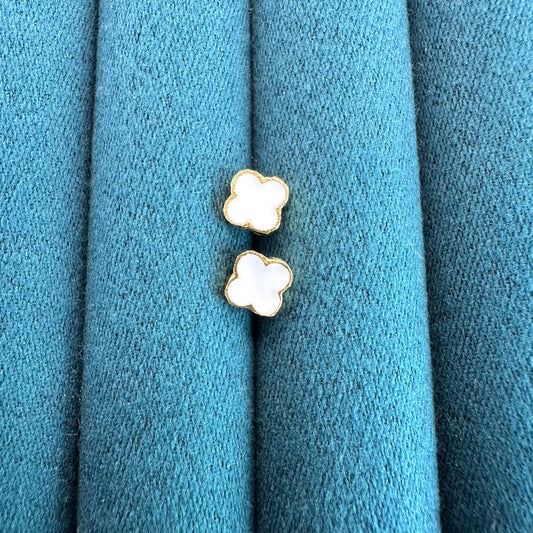 22k Solid Gold Clover Earrings