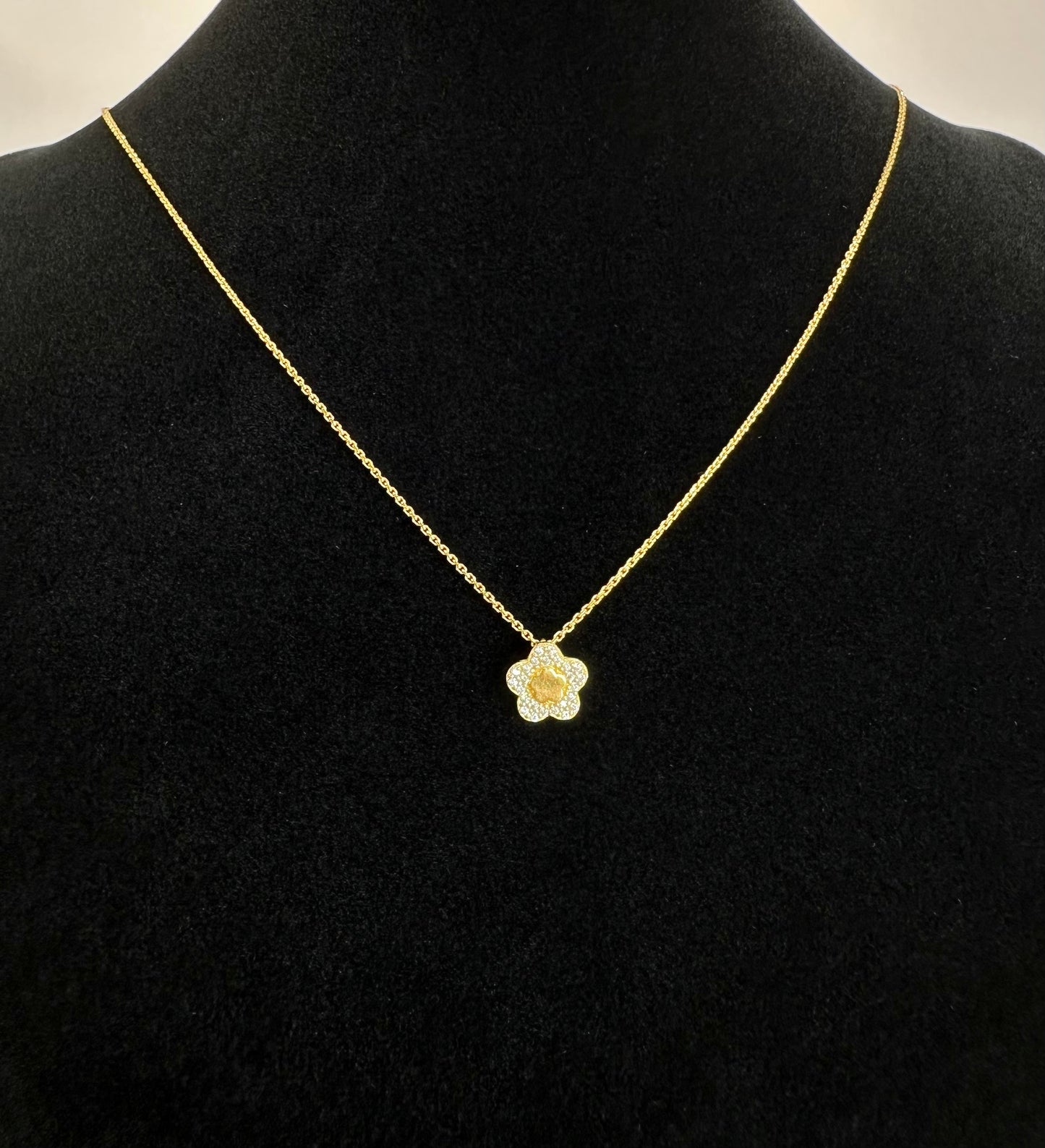 22k solid gold designer flower necklace