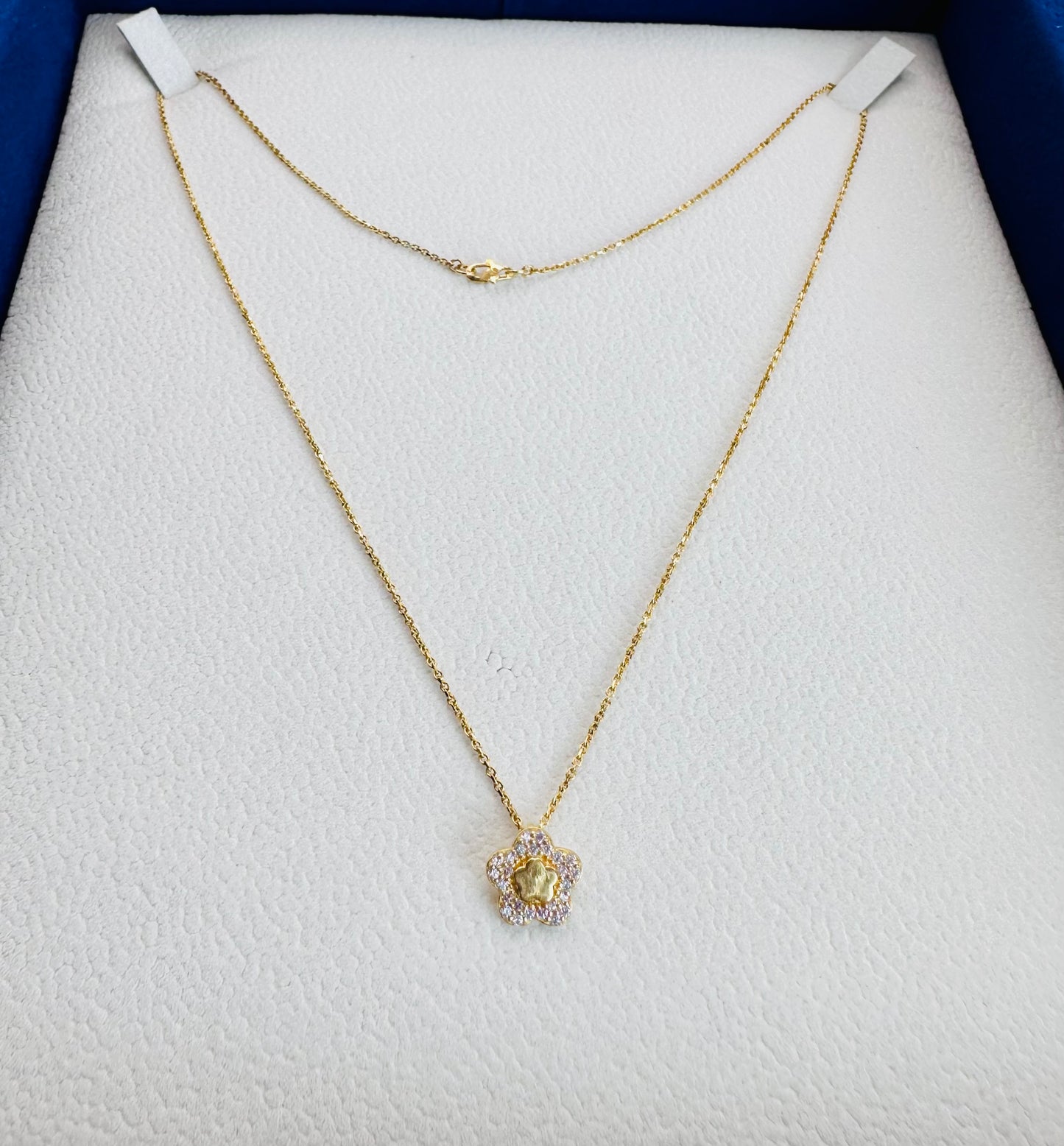 22k solid gold designer flower necklace