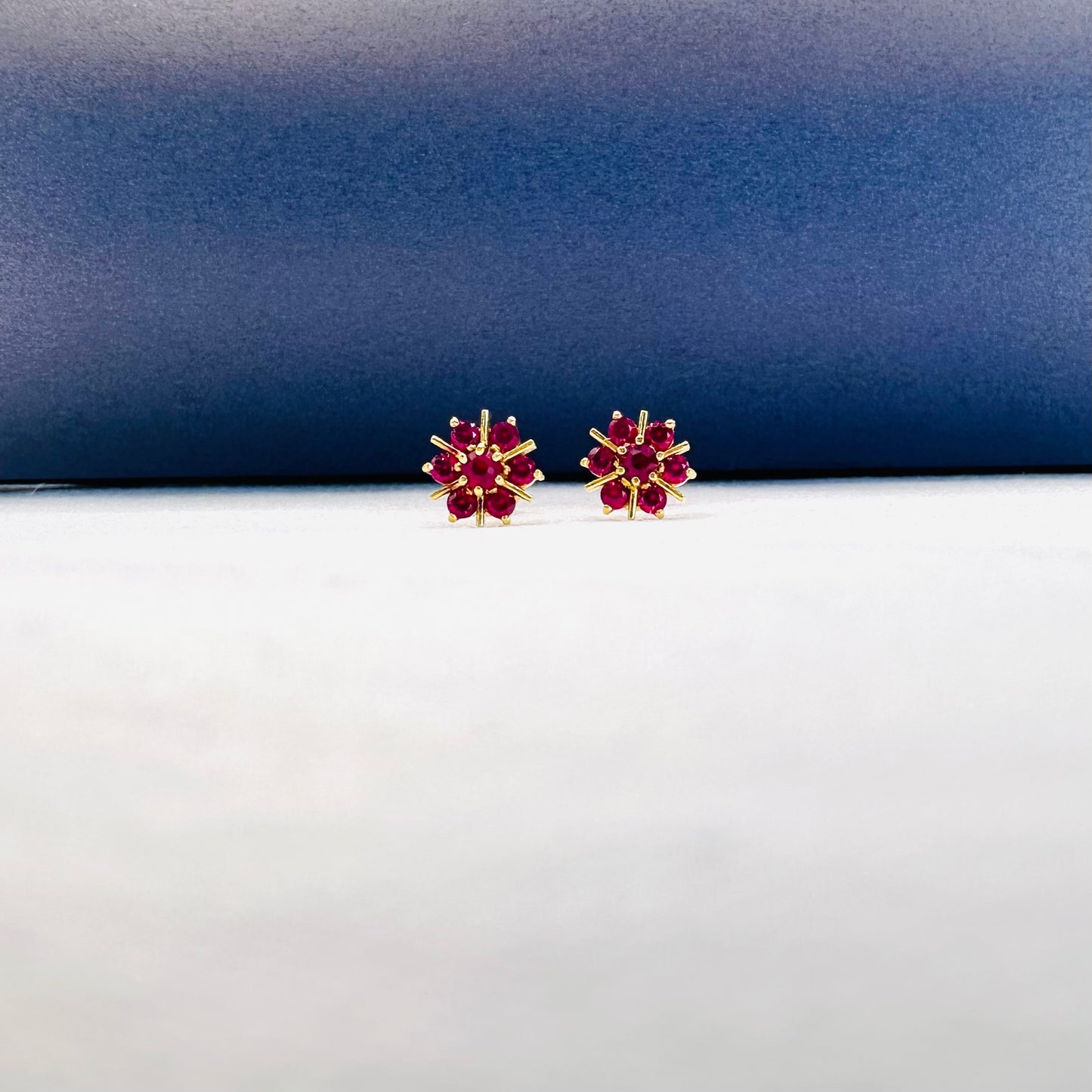 22k solid gold flower earrings