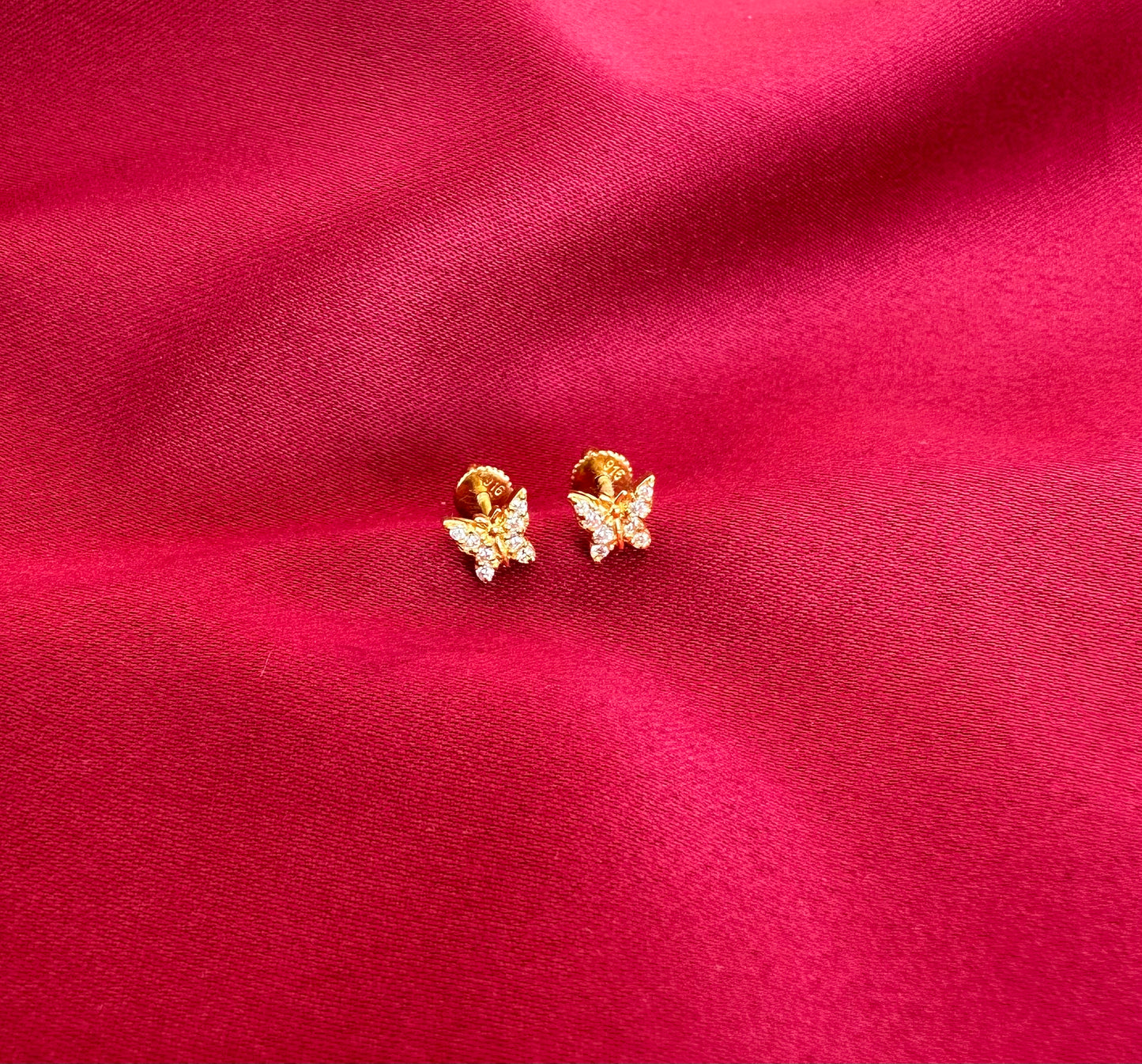 22k solid gold butterfly earrings