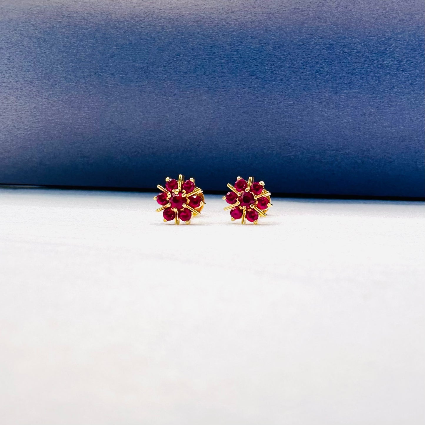 22k solid gold flower earrings