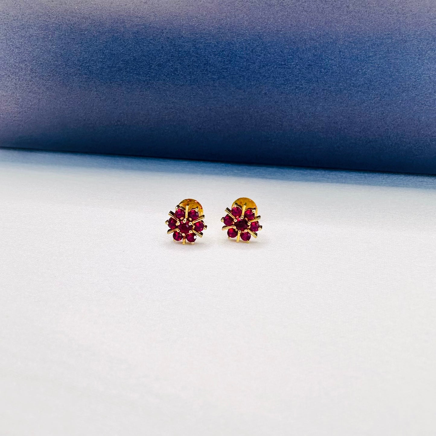 22k solid gold flower earrings
