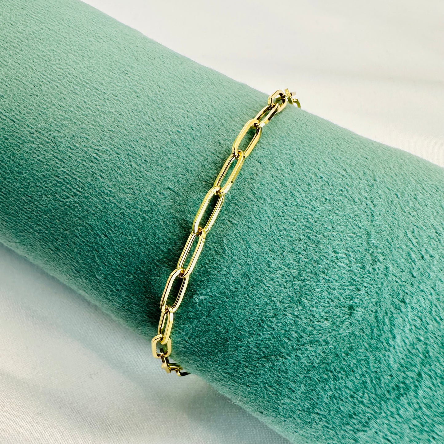 18K paper clip unisex bracelet