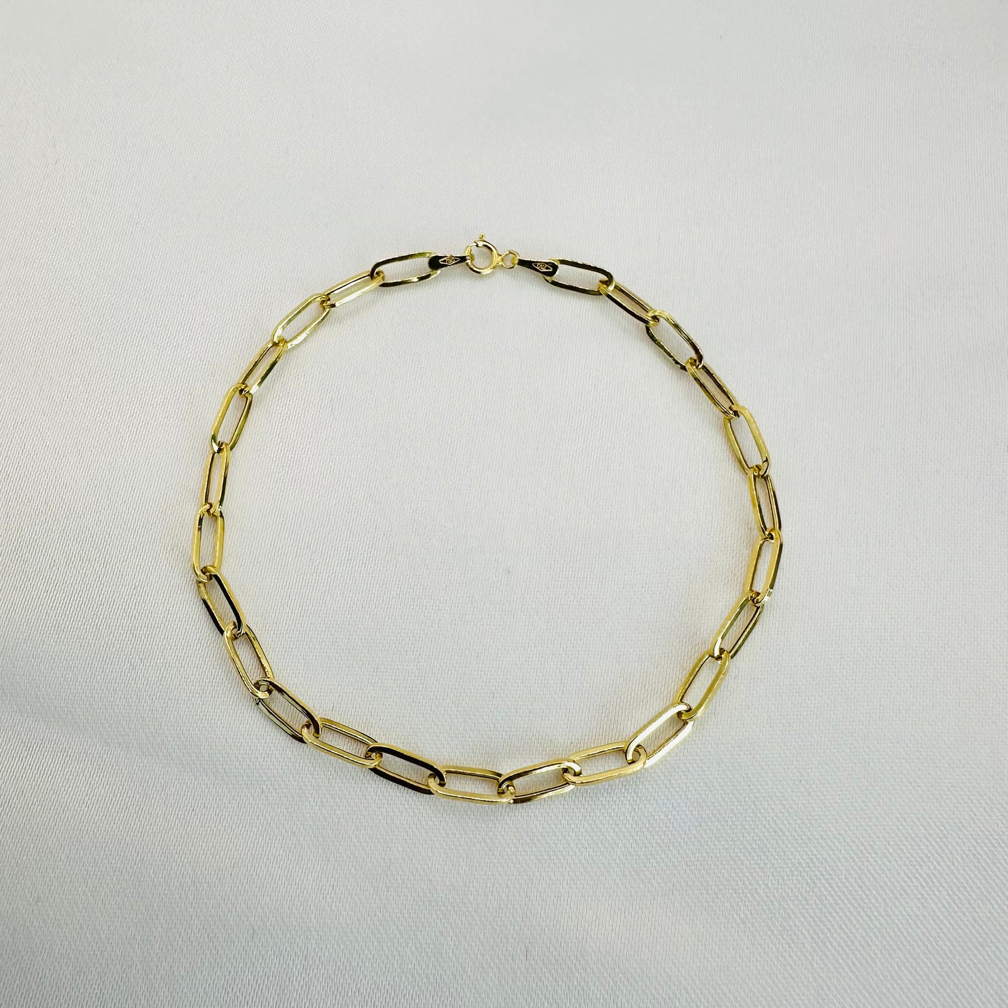 18K paper clip unisex bracelet