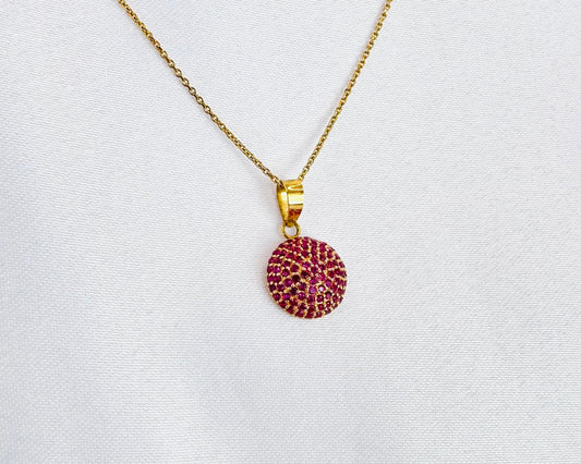22k solid gold round pendant