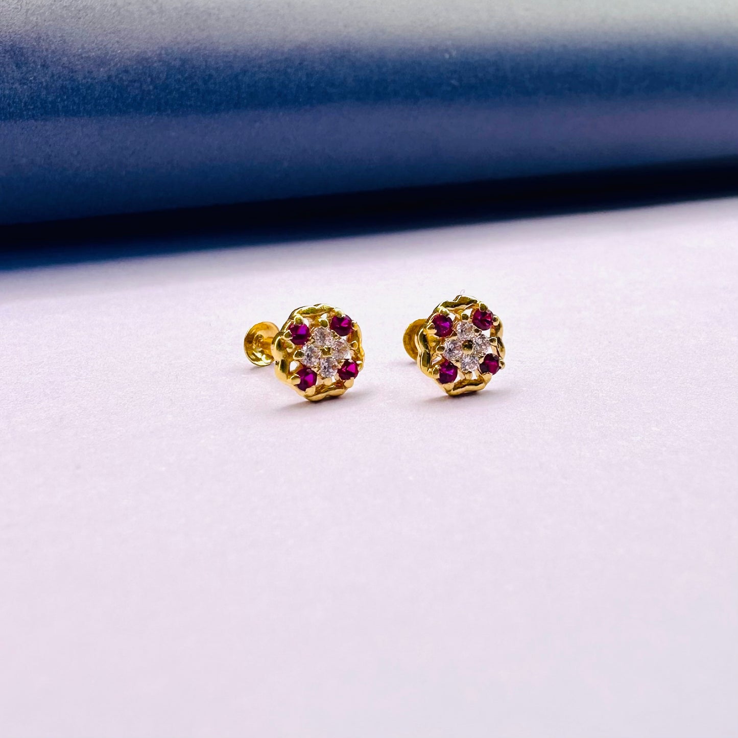 22k solid gold small earrings