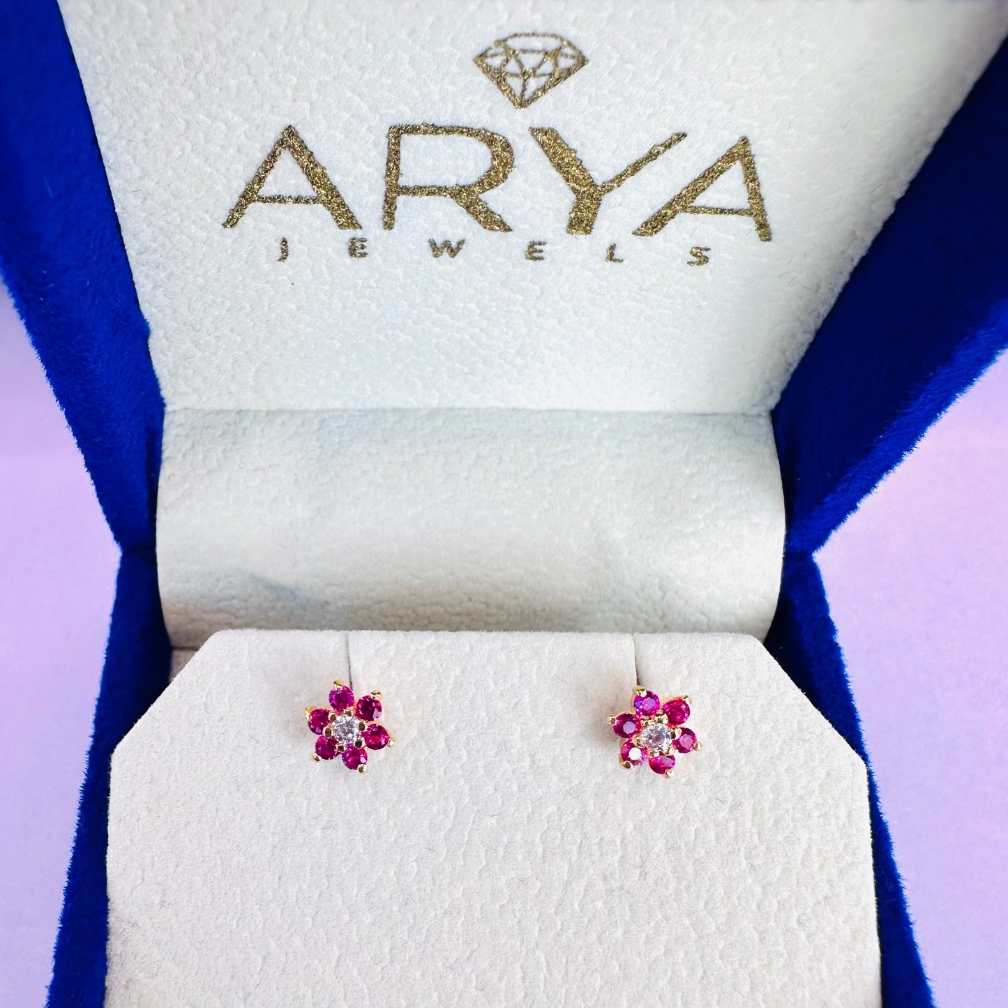 22k solid gold flower earrings