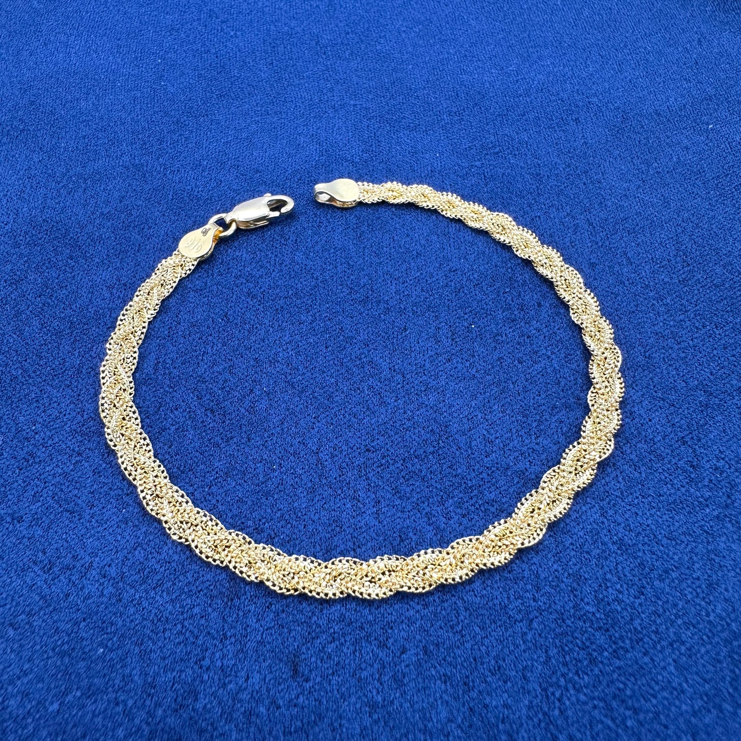 22k solid gold braided bracelet