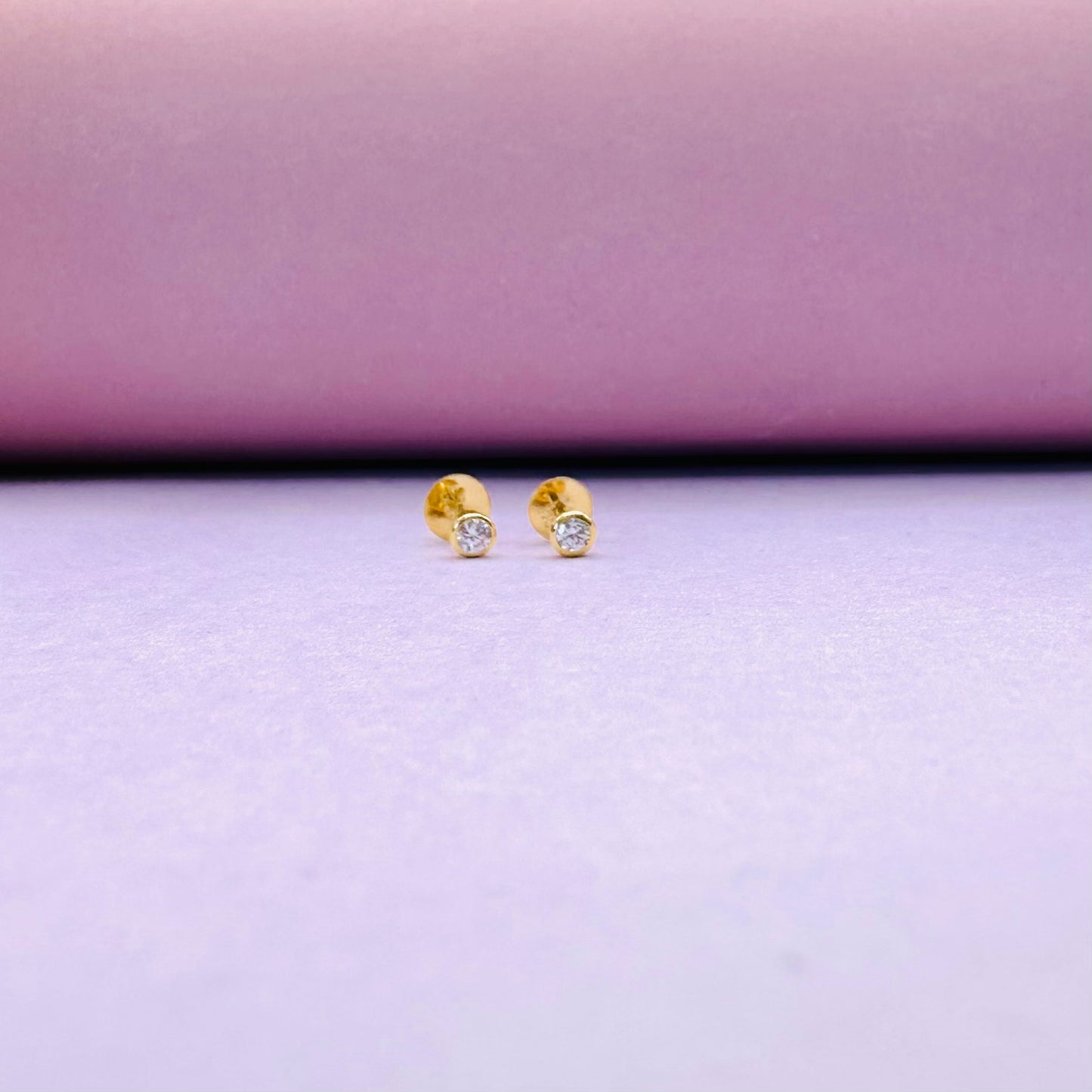 22k solid gold ear studs