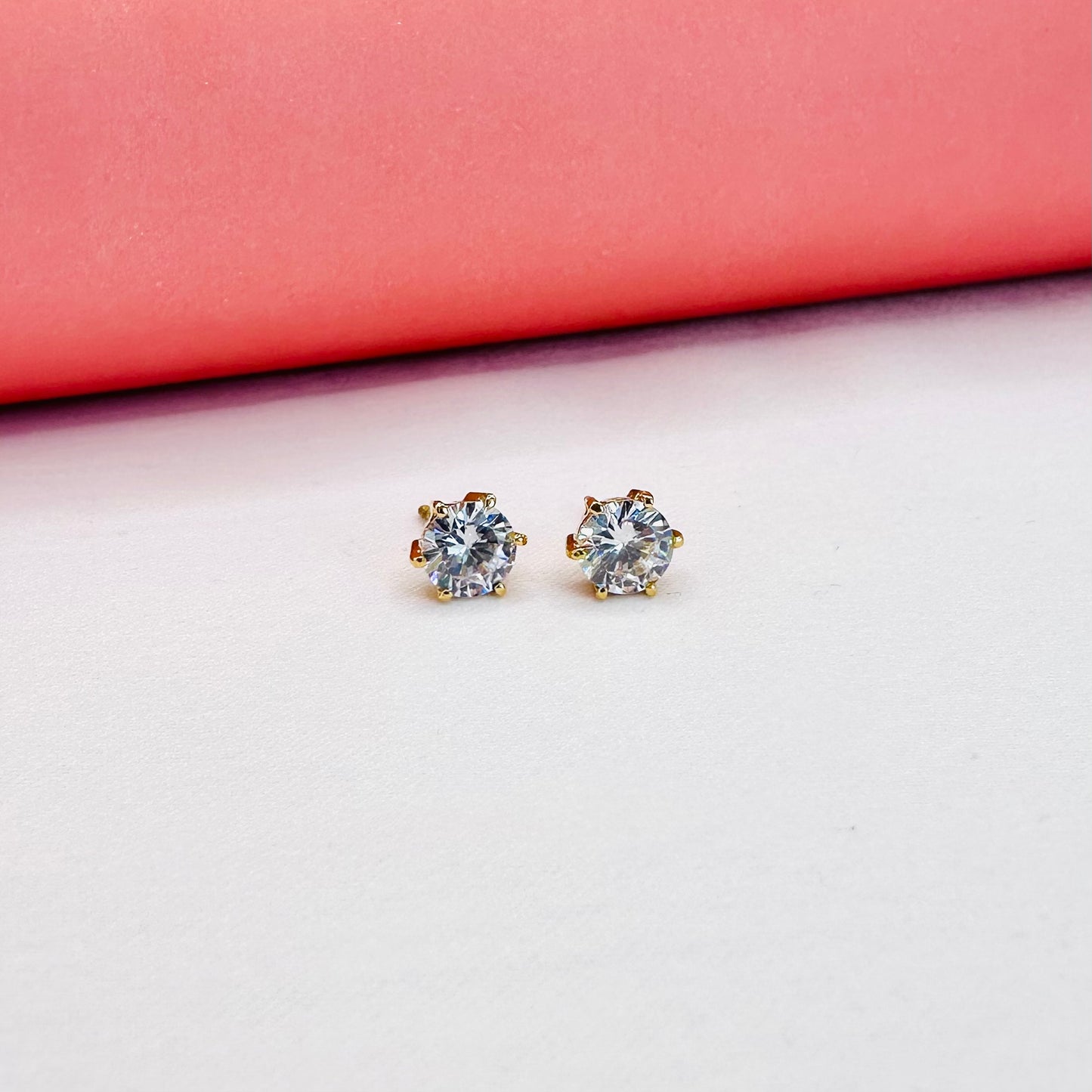 22k solid gold solitaire ear studs
