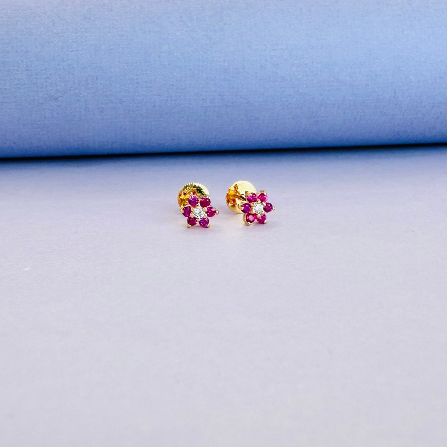 22k solid gold flower earrings