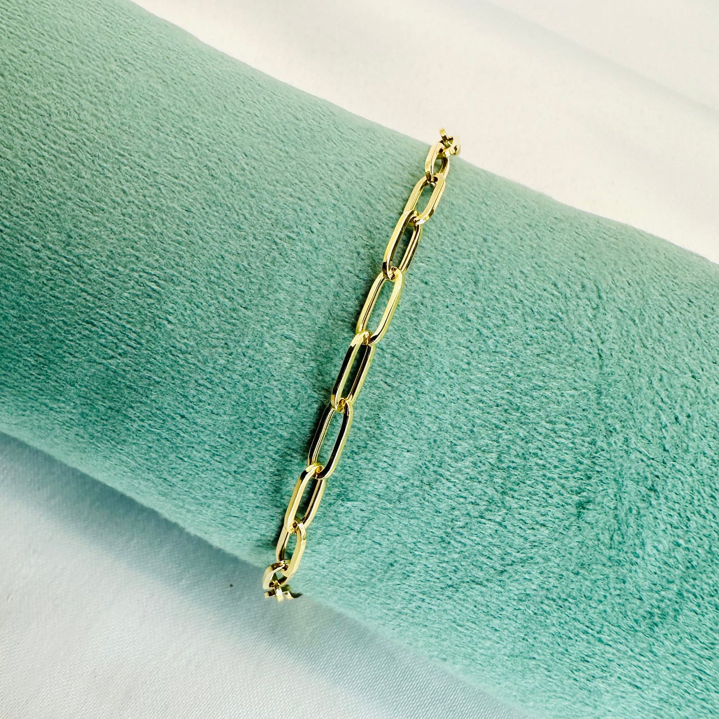 18K paper clip unisex bracelet