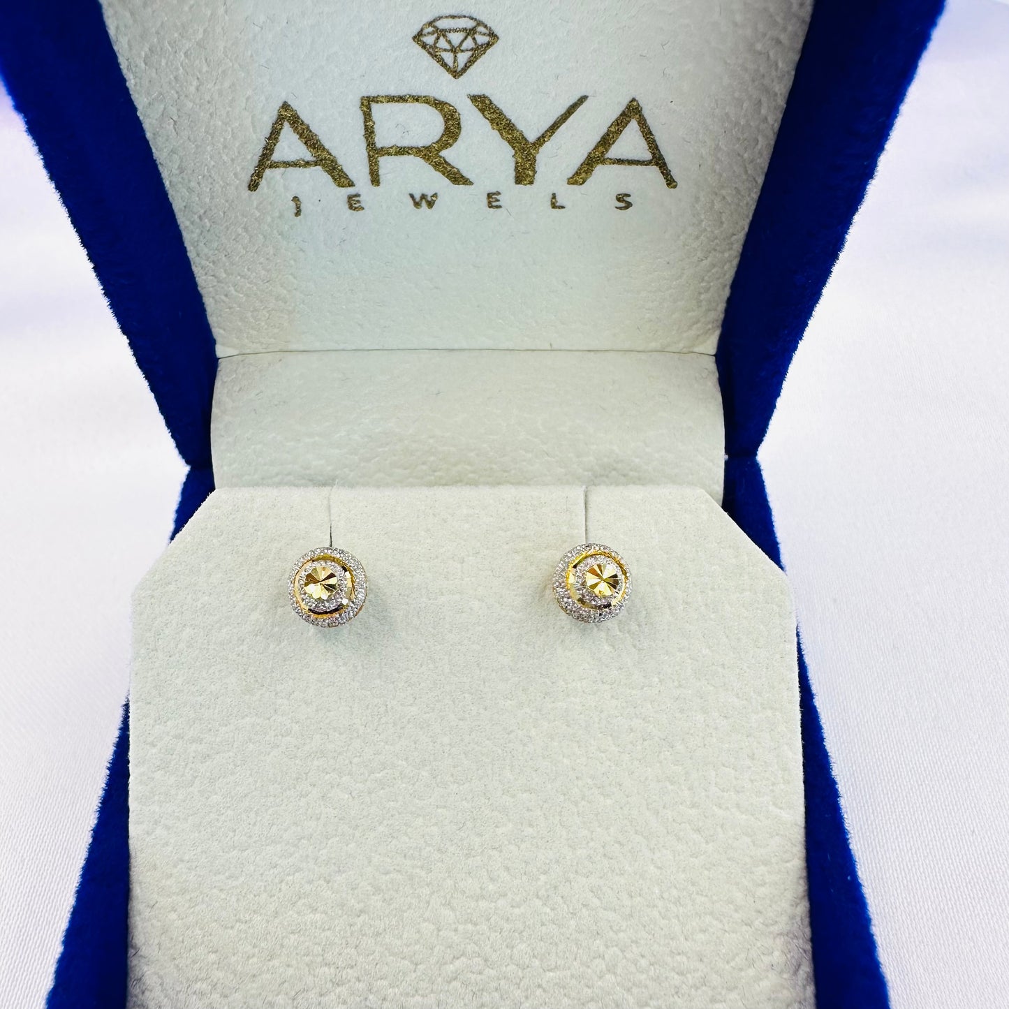 22k solid gold sand blast globe earrings