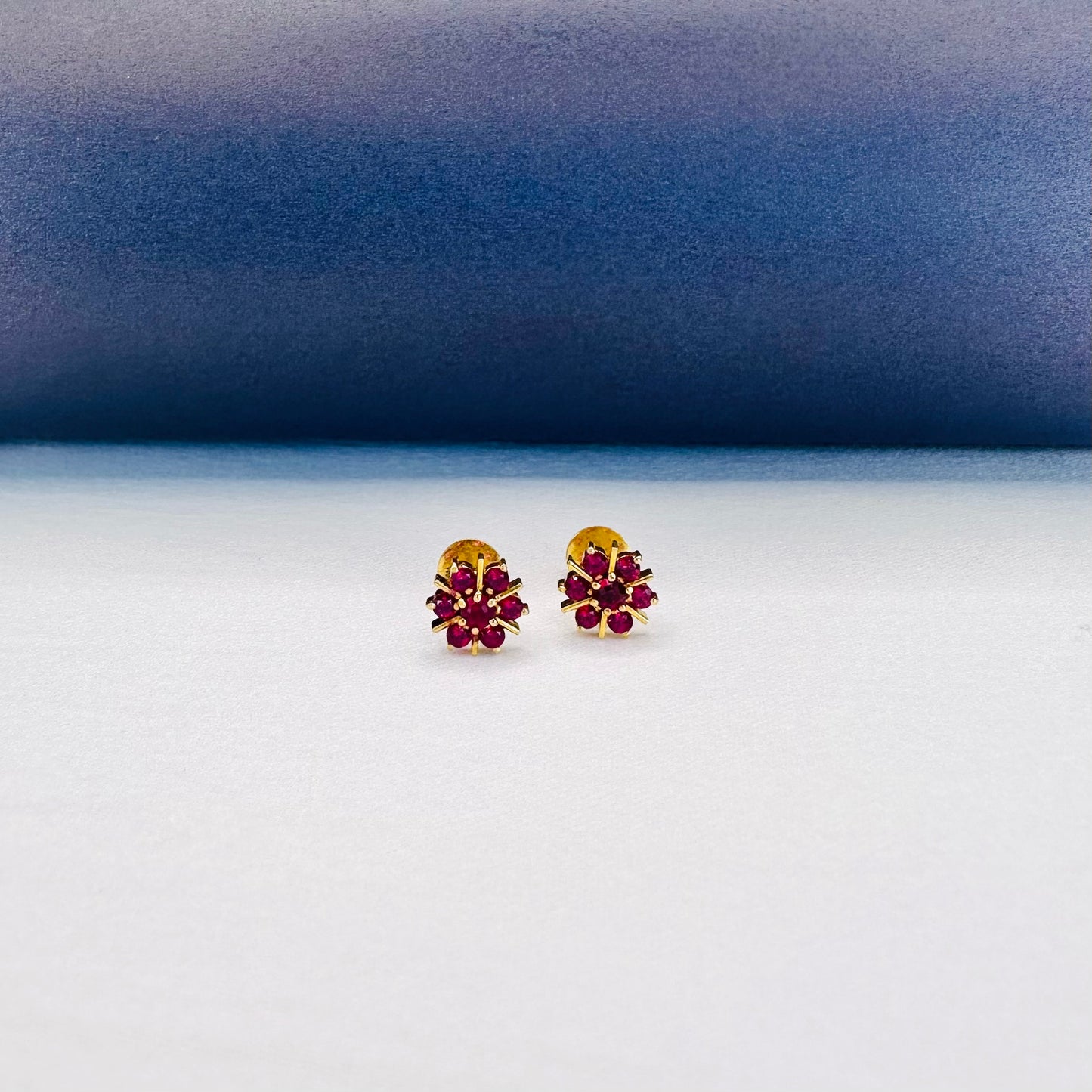 22k solid gold flower earrings