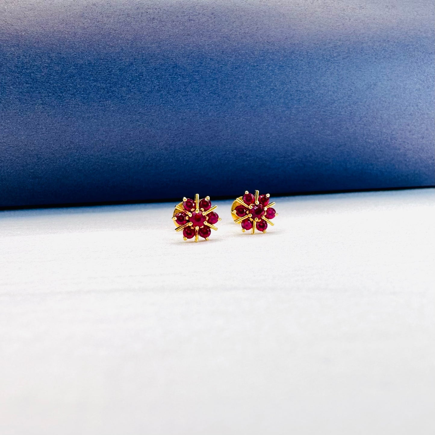 22k solid gold flower earrings