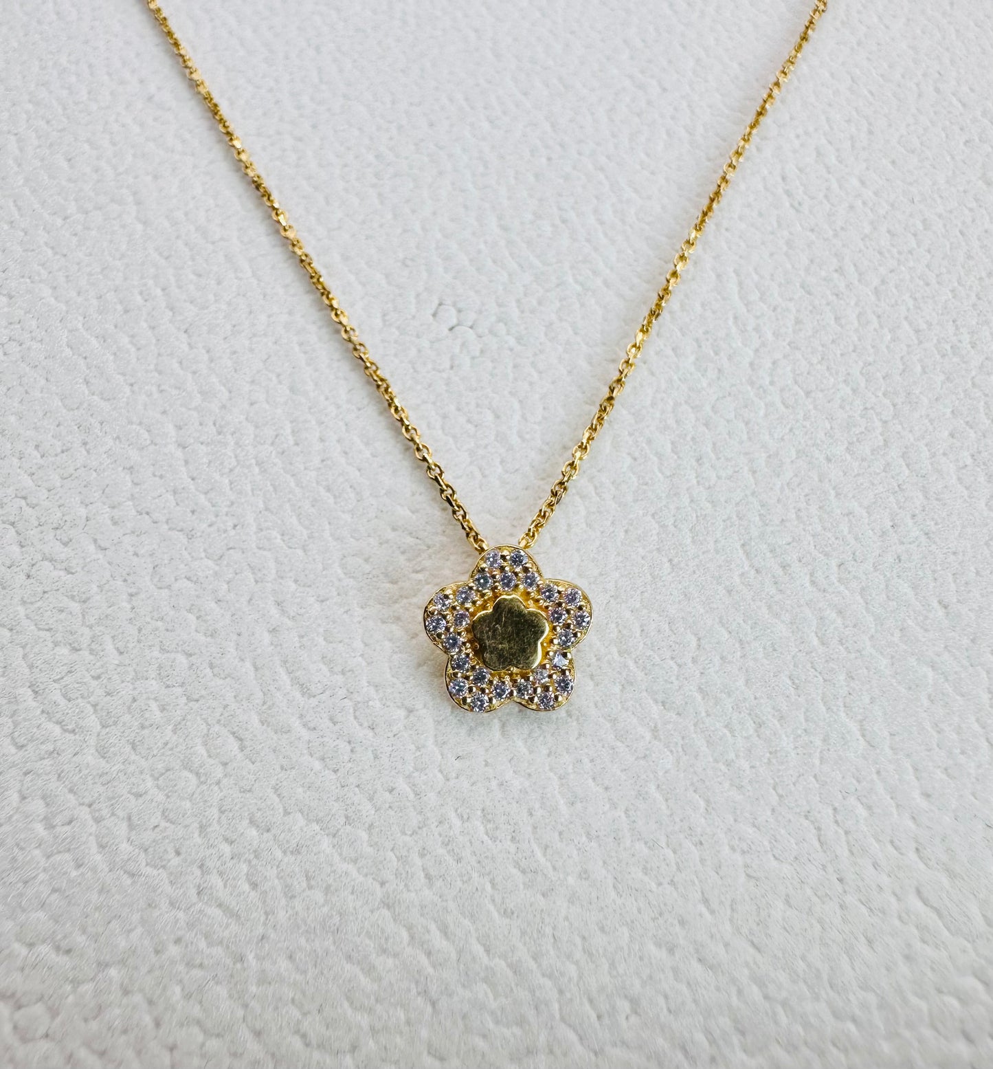 22k solid gold designer flower necklace