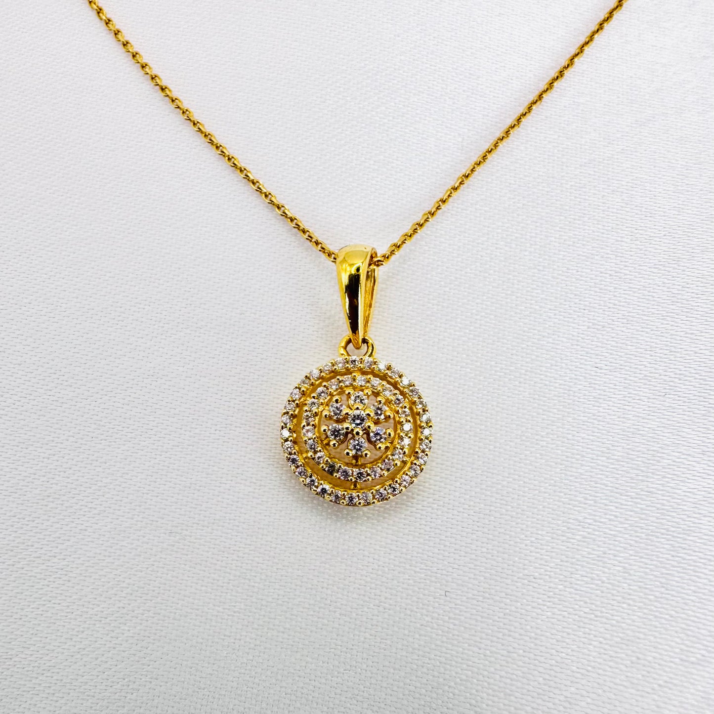 22k solid gold studded pendant only