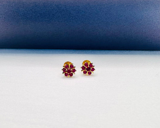 22k solid gold flower earrings