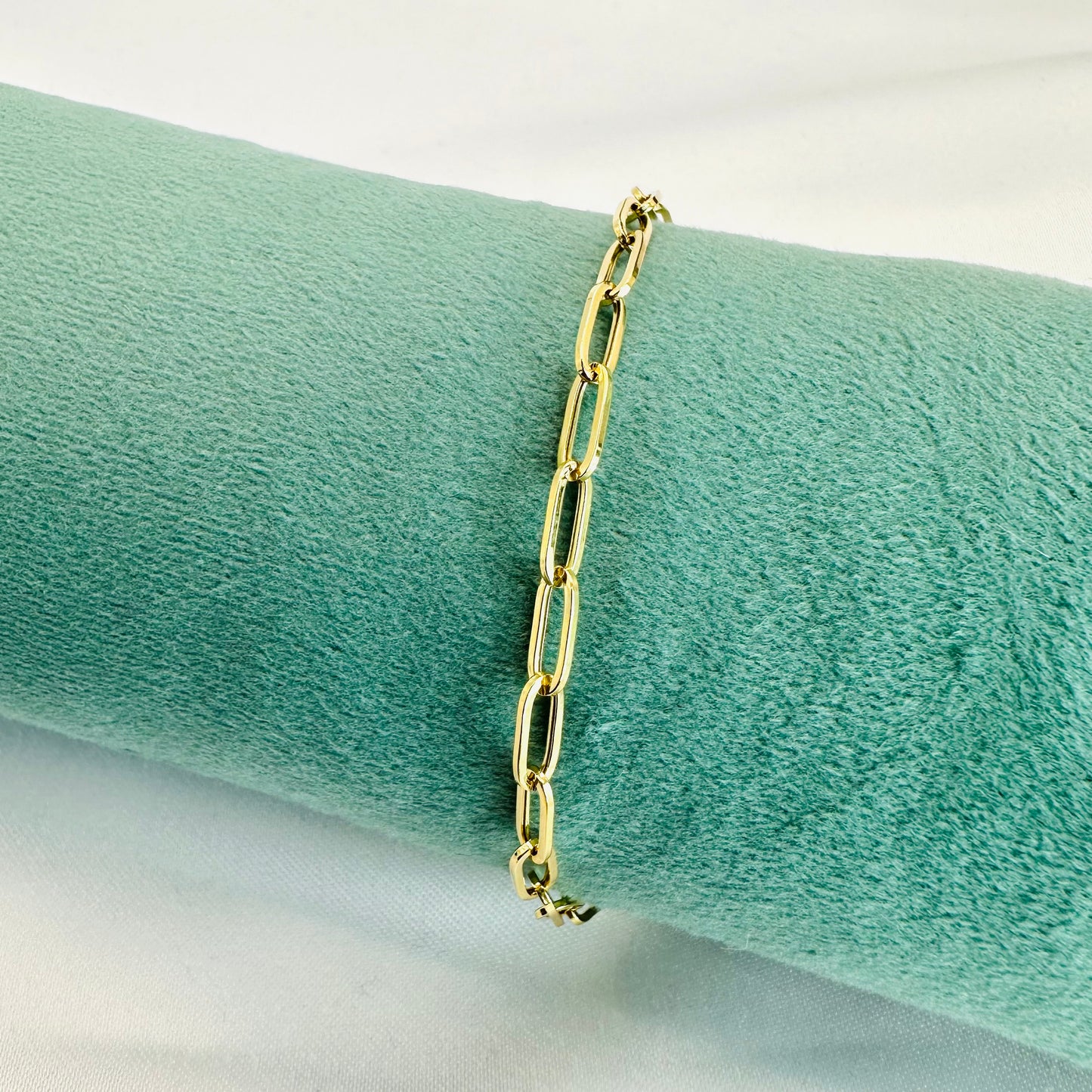 18K paper clip unisex bracelet