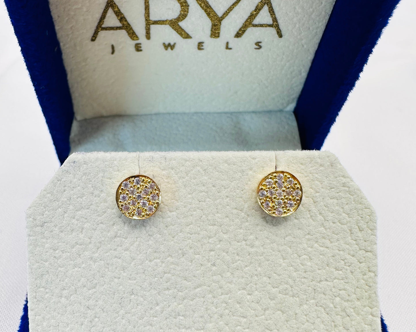 22k solid gold round earrings
