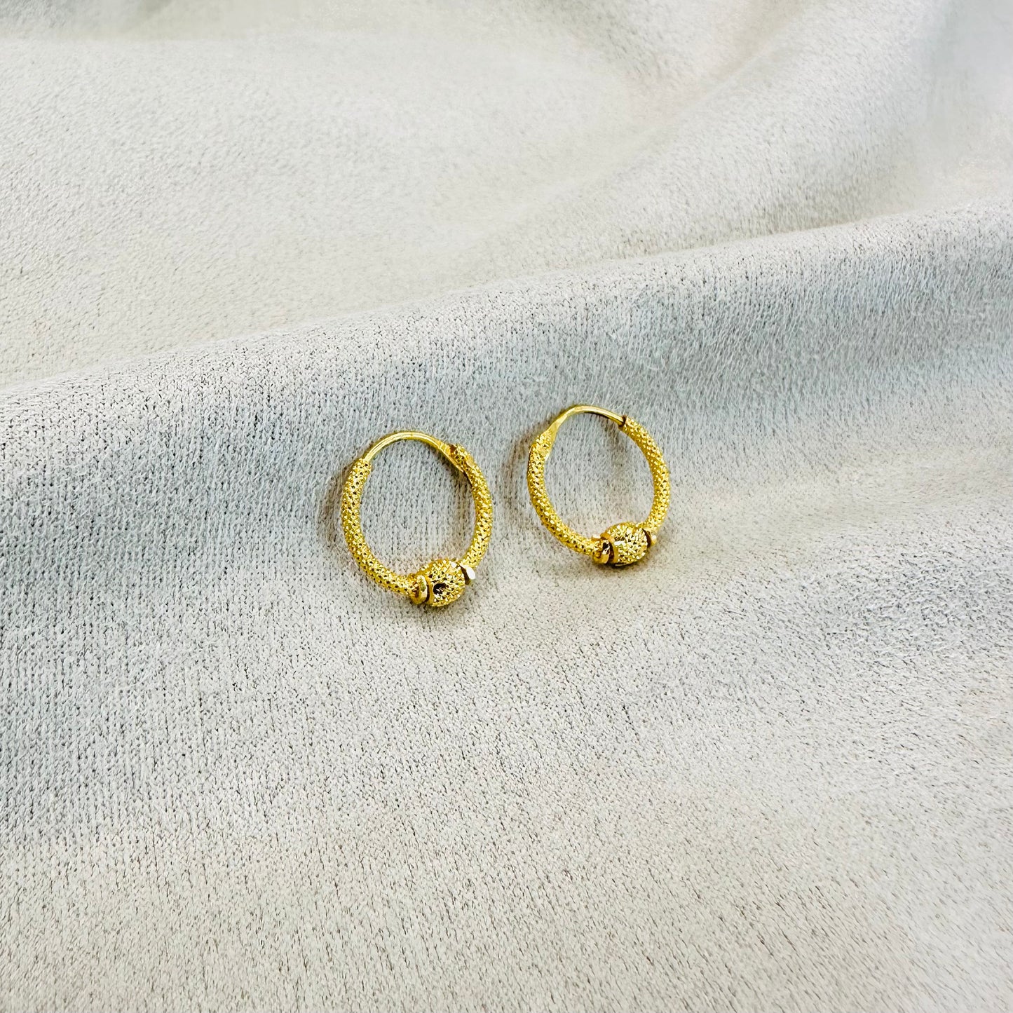 22k solid gold small hoop earrings