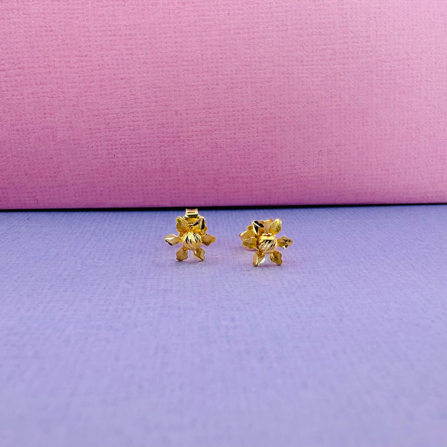 22k solid gold flower earrings