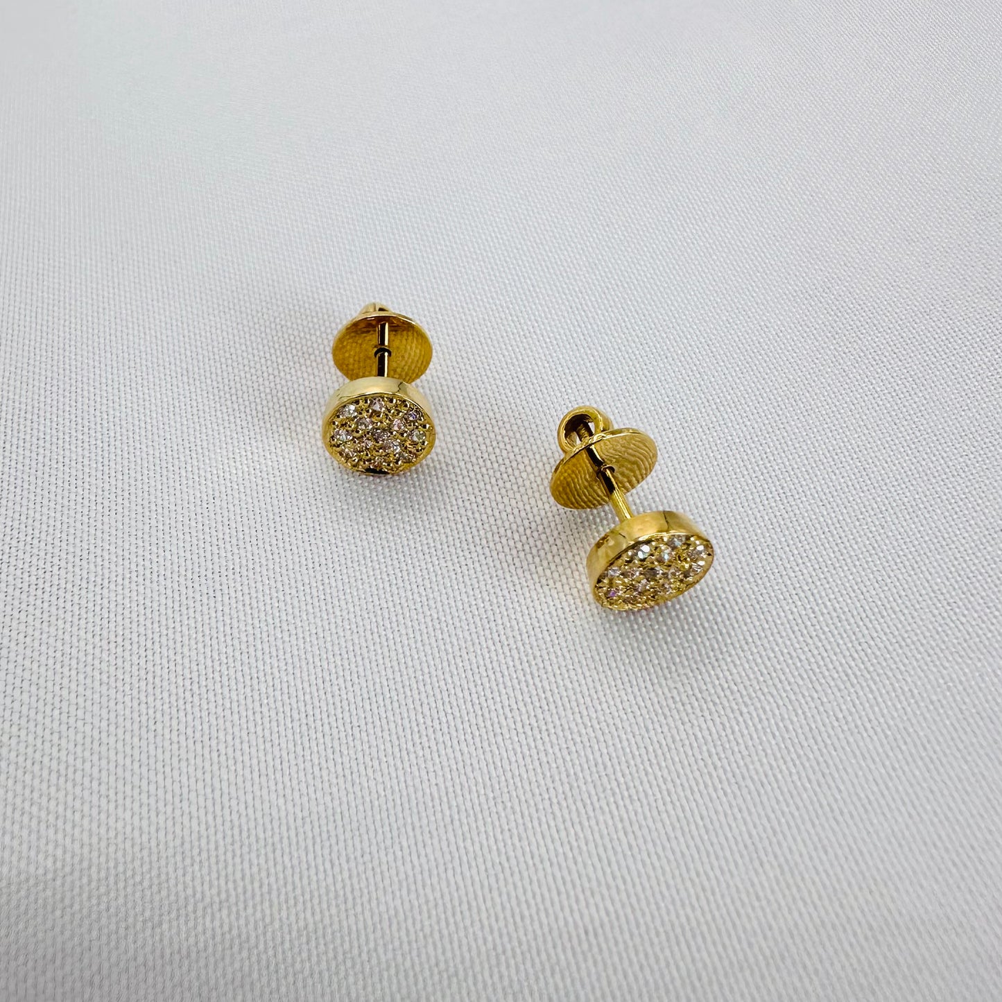 22k solid gold round earrings